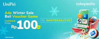 Cashback 10% maksimal Rp100.000 tiap beli Voucher UniPin di Tokopedia!